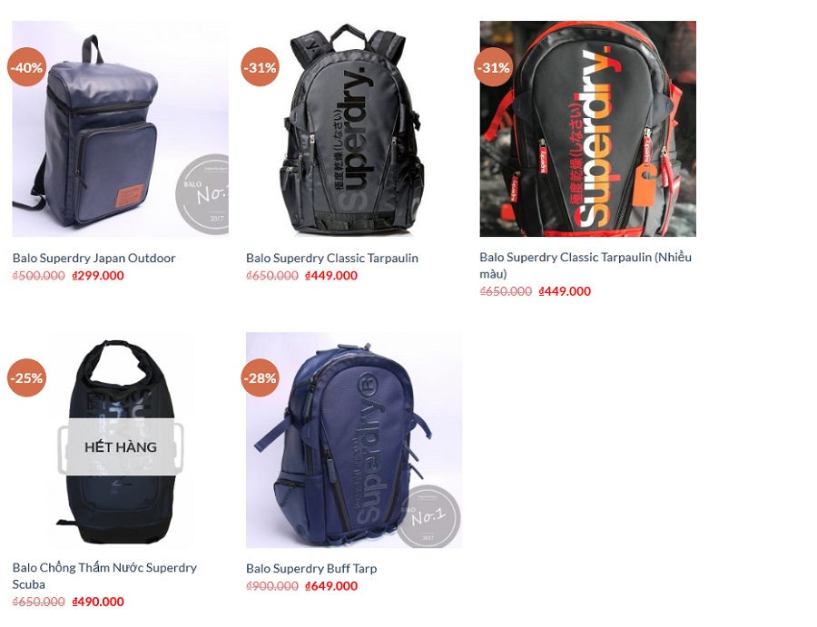 Balo Superdry dành cho laptop 15.6 inch