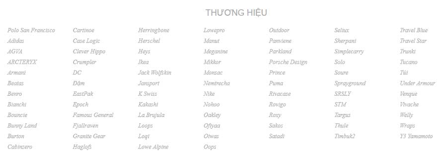 Thương hiệu tại Balohanghieu