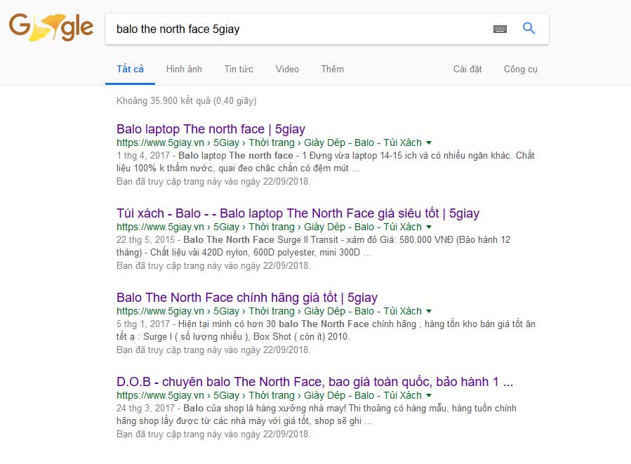 5giay balo the north face