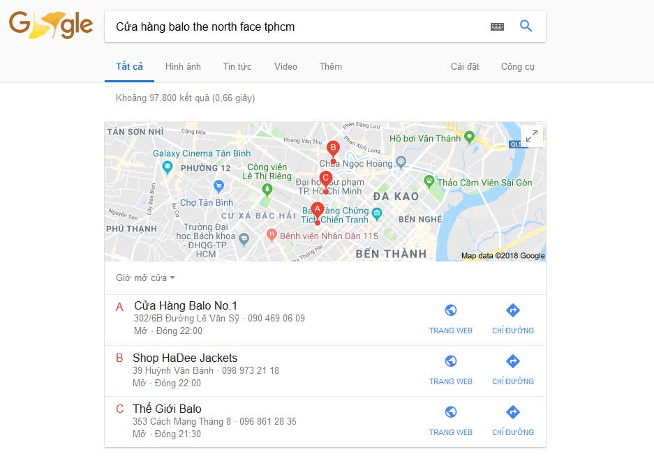 Cửa hàng balo The North Face Tại Tp.HCM
