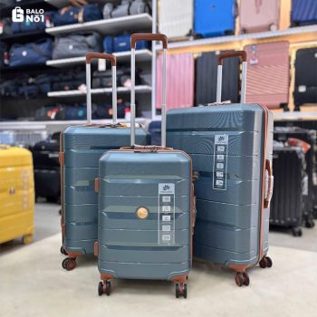 Vali Travelking Nhựa PP Cao Cấp 883 – Xanh Ghi